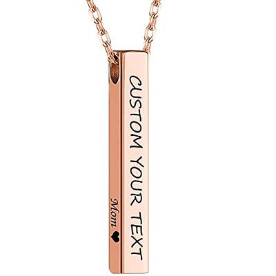 Personalized Horizontal Bar Necklace - Initial Charm Necklace