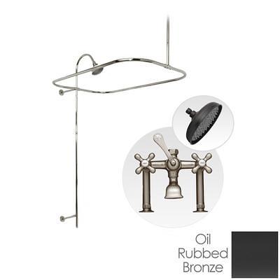 Mason Hill 42 inch Clawfoot Tub Wall Mount Shower Enclosure with Faucet and Rain Shower Head by Randolph Morris RMH168R-42ORB