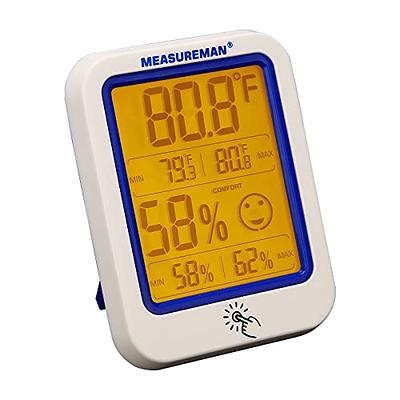  AcuRite Digital Weather Forecaster with Indoor/Outdoor  Temperature, Humidity, and Moon Phase (00829) & 5 Capacity Easy-to-Read  Magnifying Acrylic, Blue (00850A2) Rain Gauge : Patio, Lawn & Garden