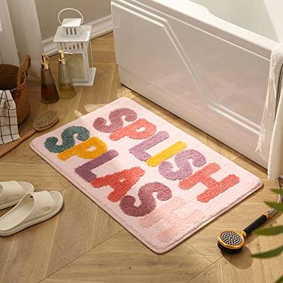 CozeCube Pink Bathroom Rug 24 x 16, Bath mats for Bathroom Non Slip,  Ultra Soft Bath Rugs for Bathroom Washable, Plush Microfiber Area Rugs for