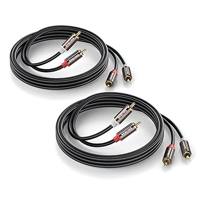 RCA Cable, 2RCA Male to 2RCA Male Stereo Audio Cables 【Hi-Fi Sound】Braided  RCA Stereo Cable for Home Theater, HDTV, Amplifiers, Hi-Fi Systems, Car