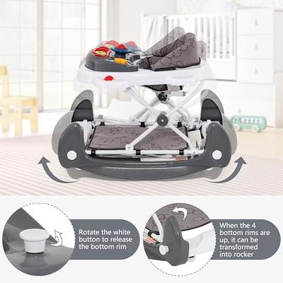 INFANS Foldable Baby Walker, 3 in 1 Toddler Walker Learning-Seated Wal