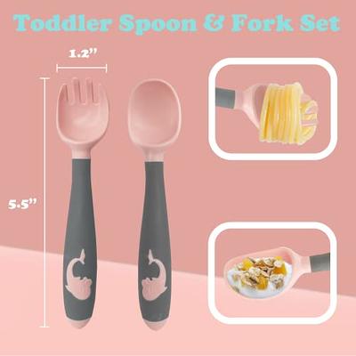 Jenbode Baby Fork and Spoon Set with Carry Case Baby Training Utensils Self  Feeding Toddler Silverware Silicone and Stainless Steel Kids and Toddler  Utensil Set - Yahoo Shopping