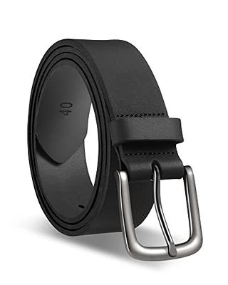 Men's Belt for Jeans Mens Belts Black Leather Casual 