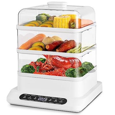 Classic Cuisine Food Steamer and Rice Cooker in one, Two-Tier Food Steamer  for Healthy Meals anytime, cooks Vegetables, Fish, Dumplings, Eggs and