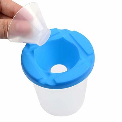 Plastic Non Spill Water Cup Paint Pot & Stopper Lid for Kids Art