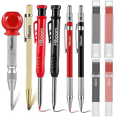 HIBOOM Spring Nail Tool Solid Carpenter Pencil Set, 2 Pcs Mechanical  Construction Pencil with 12 Refills