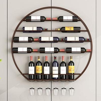 PIAOCAIYIN Wall Wine Rack, Vintage Wall Mounted Wine Rack, 8-Tier