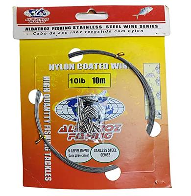 azevqos 32.8ft/10metres 7 Strands Fishing Stainless Steel Wire Leader Super  Soft Nylon Coated Fishing Leader with 50pcs Sleeves Stopper (10m-60LBS) -  Yahoo Shopping