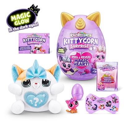 Rainbocorns Eggzania Surprise Mania Series 1 (Kitten) by ZURU, Collectible  Plush Stuffed Animal, 5 Mini Eggs, Stickers, DIY Jewelry, Slime, Ages 3+