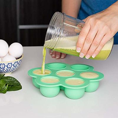 Silicone 7 Holes Egg Bites Molds Reusable Baby Food Storage