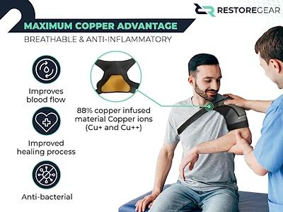 Copper Compression Shoulder Brace - Copper Infused Immobilizer & Support  for Torn Rotator Cuff