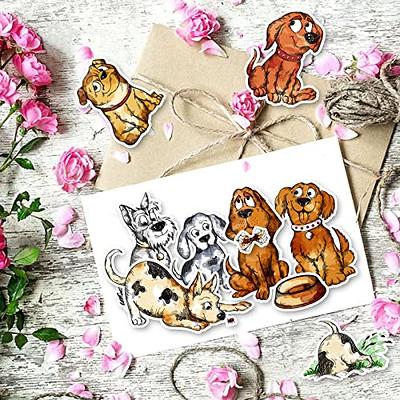 Standing Cute Dog Silicone Clear Stamp and Die Sets for Card Making, DIY  Embossing Photo Album Decorative Craft