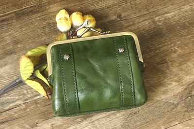 Leather Green Coin Purse, Handmade Pouch For Woman, Small Cute Purse With  Buckle Closure, Shell Shape Mini Key Bag, Gift Her - Yahoo Shopping