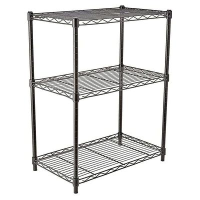 Black 3-Tier Adjustable Shelving Unit