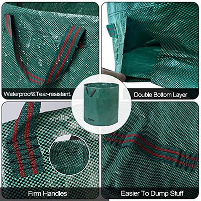 3 Pack Reuseable Garden Waste Bags, 32/63/72Gal Waterproof Debris