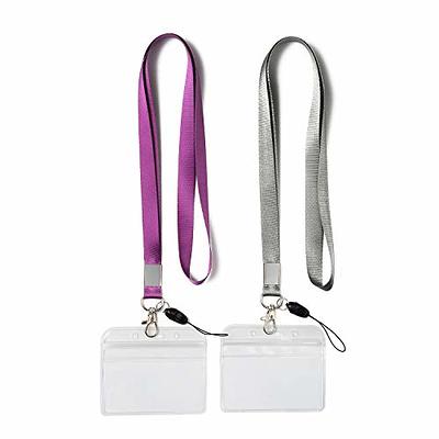 YOUOWO 2 Pack ID Badge Holders with Purple Lanyards Office Neck Strings  Strap Grey Lanyard with Horizontal Heavy Duty id Holder PVC Name Tag Card  Holder Waterproof Resealable Clear Plastic - Yahoo Shopping