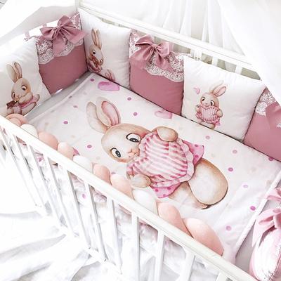 Pink Crib Bedding Set Crib Bumper For Girl Bunny Cradle Bedding Personalized Blanket Braided Yahoo Shopping