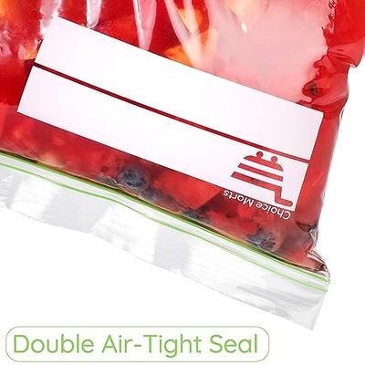 2 Gallon Ziplock Bags 25 Count Resealable Extra Strong and Leak Proof With  Double Ziplock Perfect Freezer Bags for Berries Fruit and Food Great 2