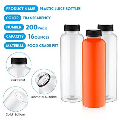 Plastic Bottles with Caps, Juice Containers with Lids for Fridge