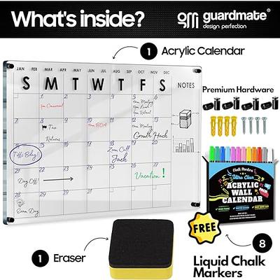 Large Acrylic Calendar, Personalized, Dry Erase Monthly Acrylic