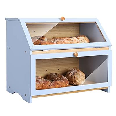 Large Bread Box Stackable Double Layer Bread Storage Container