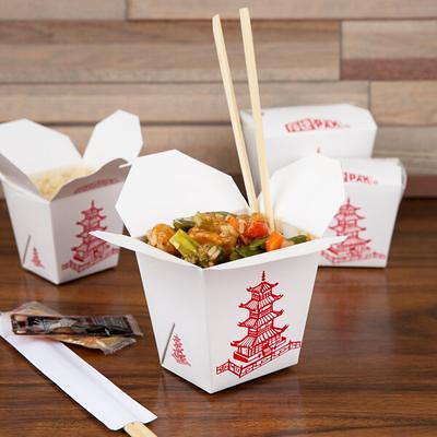 Fold-Pak 16MWPAGODM 16 oz. Pagoda Chinese / Asian Microwavable Paper Take- Out Container - 450/Case