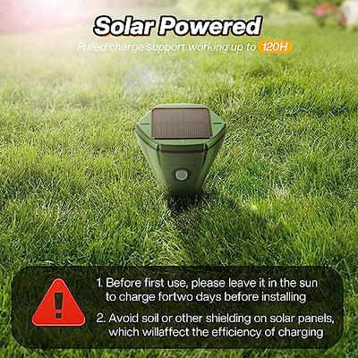 Outdoor Animal Repeller, 360 Ultrasonic Solar Animal Repeller, Animal Deterrent  Rodent Repeller With 3-side Motion Activated Flashing Lights,solar Pow