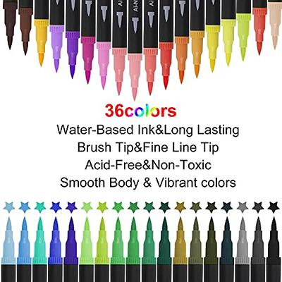 ai-natebok Dual Brush Marker Pens, Coloring Pens, 36 Colors 0.4 Fine Tip  Markers & Brush Pen for Adult Coloring Books Bullet Journal Note Taking  Writing Planning Art Project - Yahoo Shopping