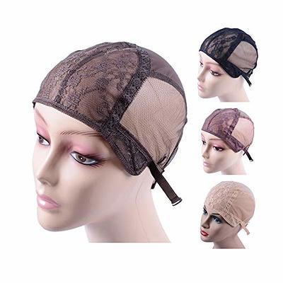 4x4 Inch U Part Swiss Lace Wig Cap for Making Wigs with Adjustable Straps  on the