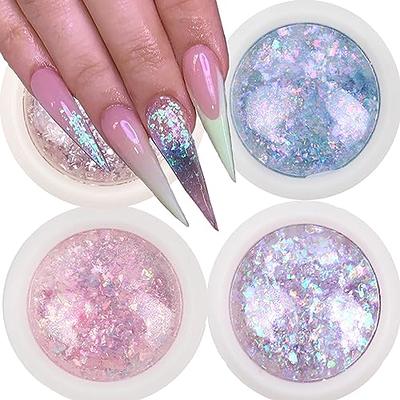 Gold Silver Chrome Nail Powder Set 3D Holographic Glitters Nails Dust  Metallic Effect Pigment Laser Neon Powder Aurora Powder Decoration 2 Boxes