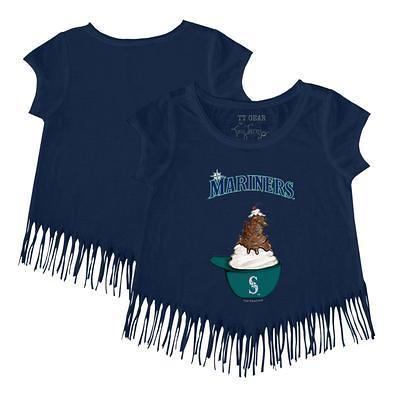 Infant Tiny Turnip White Seattle Mariners Baseball Tear T-Shirt