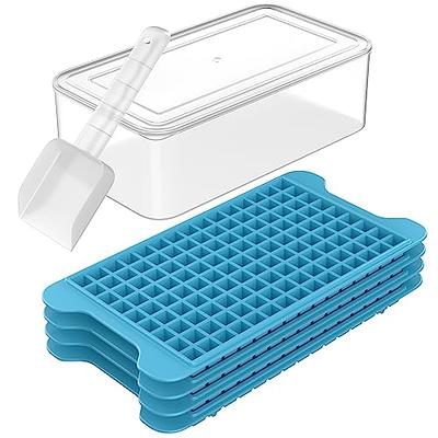 Mini Ice Cube Trays with Lid - Small Ice Cube Trays for Freezer,Ice Trays  for Freezer Silicone,Small Square Ice Cube Mold,Tiny Little Ice Cube Trays  for Iced Coffee,Baby Food,BPA Free,Easy to Remove 