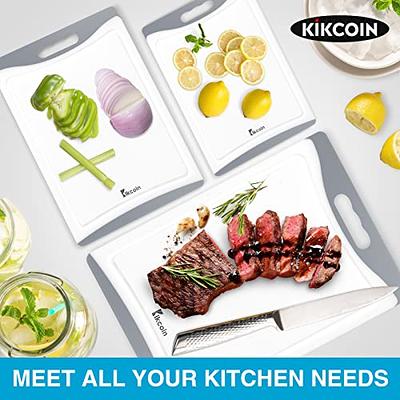 Plastic Cutting Coards for Kitchen, 3-Piece Large Cutting Board Set Dishwasher  Safe Chopping Boards with Non-slip Feet and Juice Grooves, Kikcoin - Yahoo  Shopping