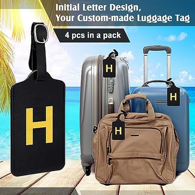  2 Pack Luggage Tags for Suitcases, PU Leather Baggage