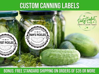 Custom Pickle Canning Label Food Gift Personalized Jar From The Kitchen Of  Lid Mason - Yahoo Shopping