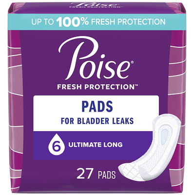 Poise Incontinence Pads for Women Maximum Long Length (ct 39)