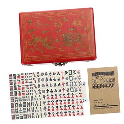  Mahjong Set Large Size 1.6 Chinese Mahjong Game Set 144 tiles  Melamine Mahjong Tiles, 1 Mahjong Table Mat, 1 Mahjong Storage Bag, 2 Dice,  English Instructions (Crystal Jade White, 1.6 inches 40MM) : Toys & Games