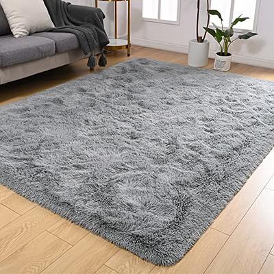 Ophanie Area Rugs for Bedroom Living Room, 4x6 Grey Fluffy Fuzzy Shag  Shaggy Carpet Soft Plush Furry Bedside Rug, Indoor Floor Rug for Kids Girls  Boys