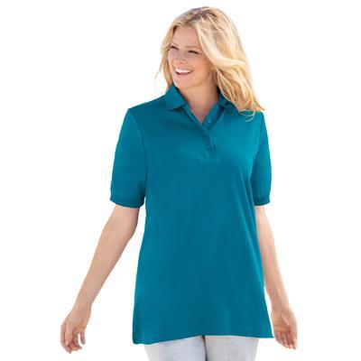 Woman within shop polo shirts