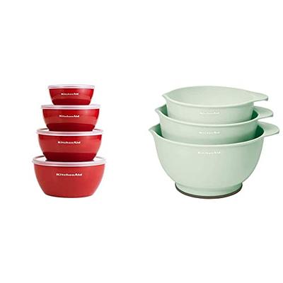 KitchenAid Classic Prep Bowls with Lids, Set of 4, Empire Red