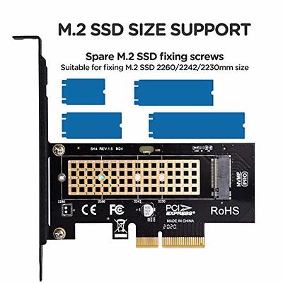 Quad NVMe PCIe Adapter, RIITOP 4 Ports M.2 NVMe SSD to PCI-e 4.0/3.0 x16  Card with Fan Support 2280/2260/2242/2230 NVMe SSD (PCI-e Bifurcation