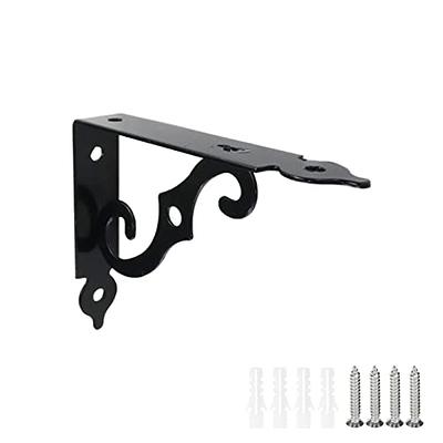 Shelf Brackets with Hooks, Heavy Duty Floating Shelf Bracket, Cast Iron Shelving  Brackets for DIY Wall Shelves, Rustic Shelf Brackets 6 Inch, 2 Pack - Yahoo  Shopping