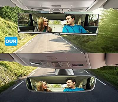 Kitbest Rear View Mirror, Interior Clip On Panoramic Rearview Mirror to Reduce  Blind Spot Effectively – Universal