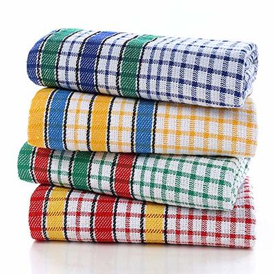 Kitchen Dish Towels, 16 inch x 25 inch Bulk Cotton Kitchen Towels and Dishcloths Set, 12 Pack Dish Cloths for Washing Dishes Dish Rags for Drying