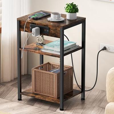  Lamerge Small End Table,3-Tier Gold Side Table