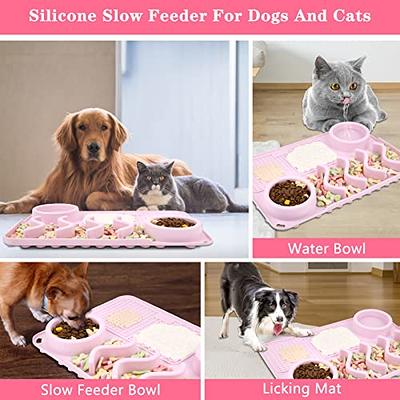 Hiyibo 17''x11''Lick Mat for Dogs,4 in 1 Dog Slow Feeder Mat,Slow Feeder  Dog Bowls,No Spilling Silicone Mat with Suction Cups,Slow Down Eating for  Small,Medium and Large Breed Size Dogs Cat(Pink) - Yahoo