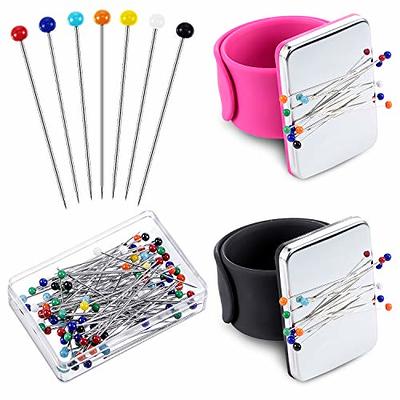 2 Pieces Magnetic Sewing Pincushion Wrist Magnetic Pin Holder with 100  Pieces Colorful Sewing Pins Glass Headed Pins for Quilting Sewing  Embroidery Supplies (Black, Rose Red) - Yahoo Shopping