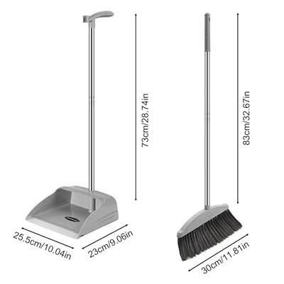 Broom and Dustpan Set for Home, Long Handle Dust Pan and Broom