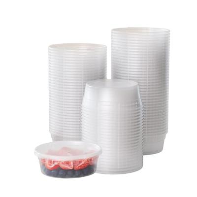 Comfy Package, Plastic Deli Disposable Food Storage Containers with  Airtight Lids - Slime Containers [48 Sets - 8 oz.]